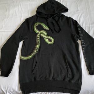 NEW Taylor Swift Reputation Black Green Embroidered Snake Hoodie Oversized Small